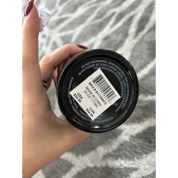 Starbucks Black Gradient 24oz Stainless Steel Tumbler 2021 Green Straw - Picture 3 of 5